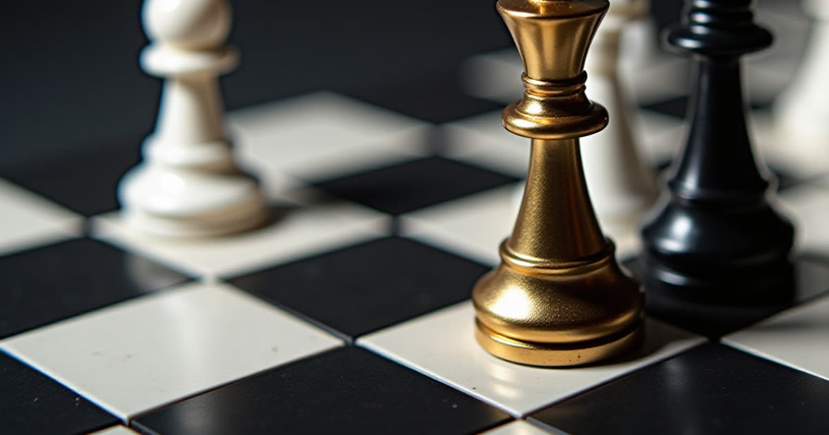A chessboard with pieces part way through a game